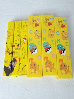 Pikachu Gel Pen Cartoon Pokemon Ballpoint Writing Pens NEW 6 Mystery Lot NEW